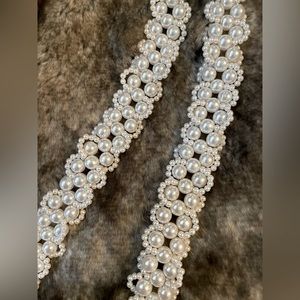 Vintage 80s Pearl Gold Waist Chain Belt